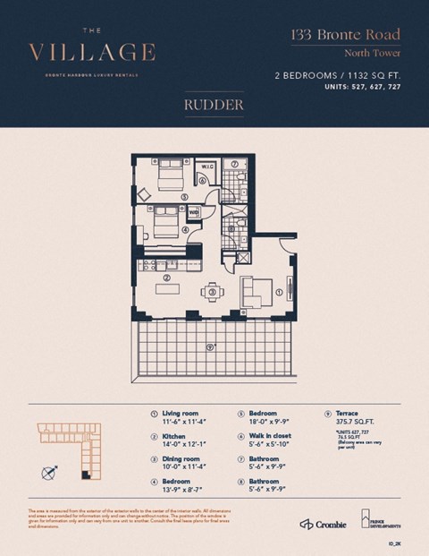 2K Floor Plan at The Village, Oakville